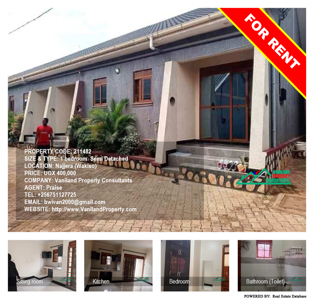 1 bedroom Semi Detached  for rent in Najjera Wakiso Uganda, code: 211482