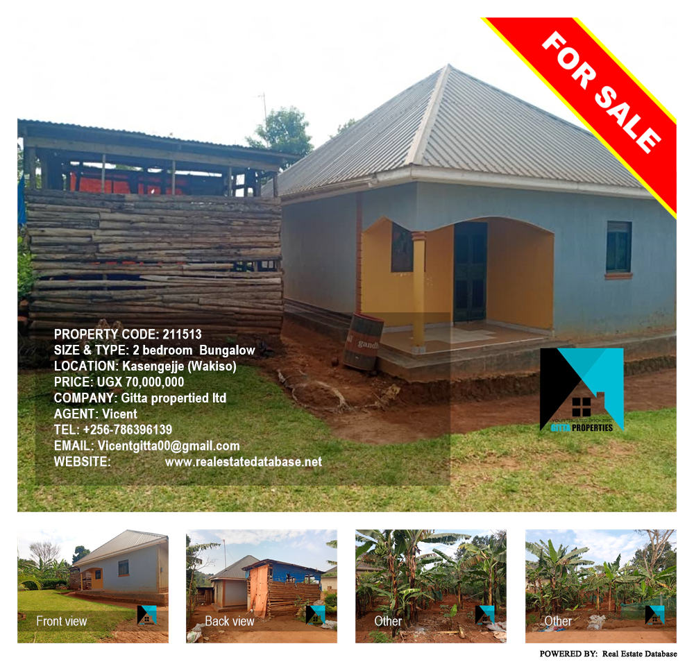 2 bedroom Bungalow  for sale in Kasengejje Wakiso Uganda, code: 211513