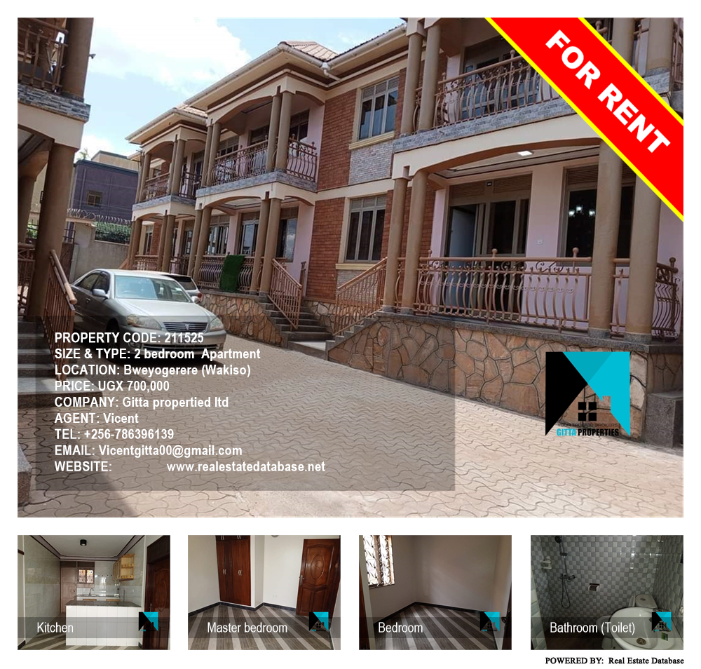 2 bedroom Apartment  for rent in Bweyogerere Wakiso Uganda, code: 211525