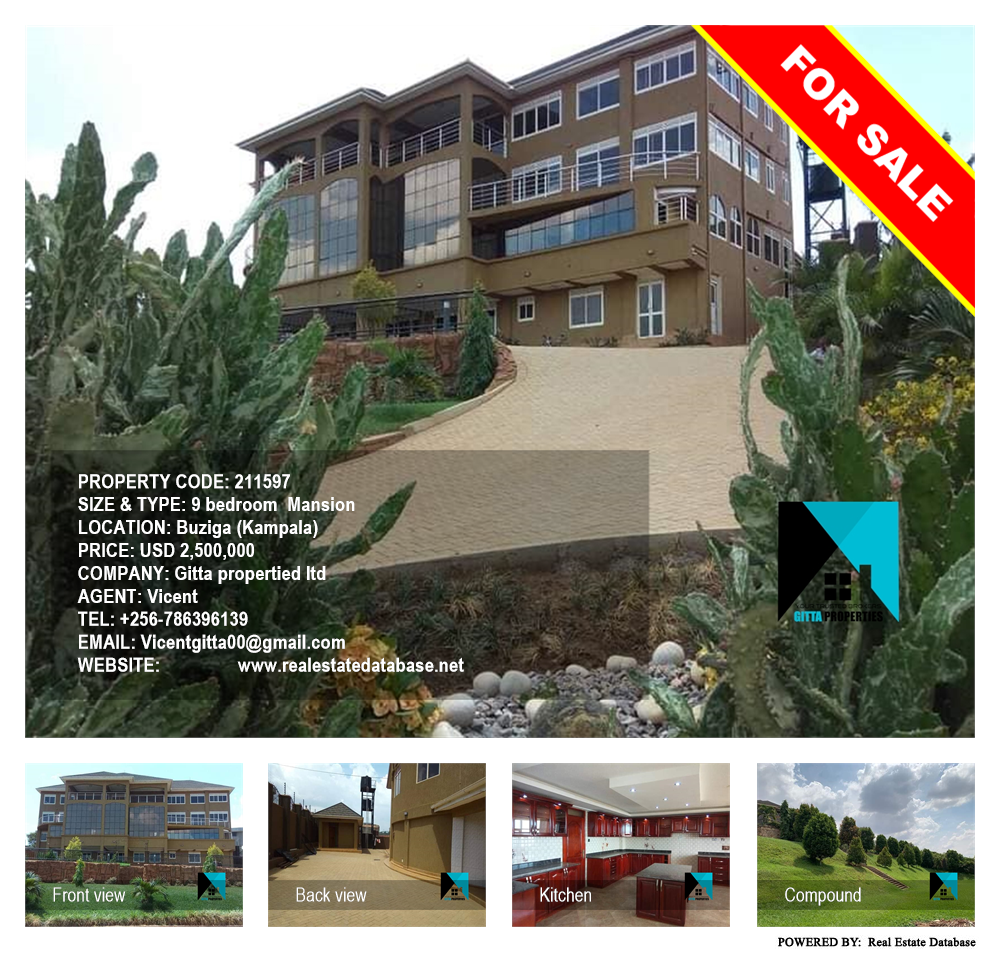 9 bedroom Mansion  for sale in Buziga Kampala Uganda, code: 211597