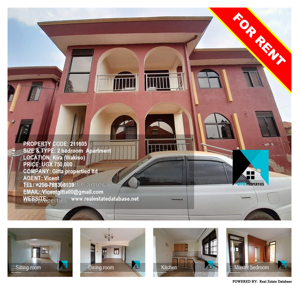 2 bedroom Apartment  for rent in Kira Wakiso Uganda, code: 211605