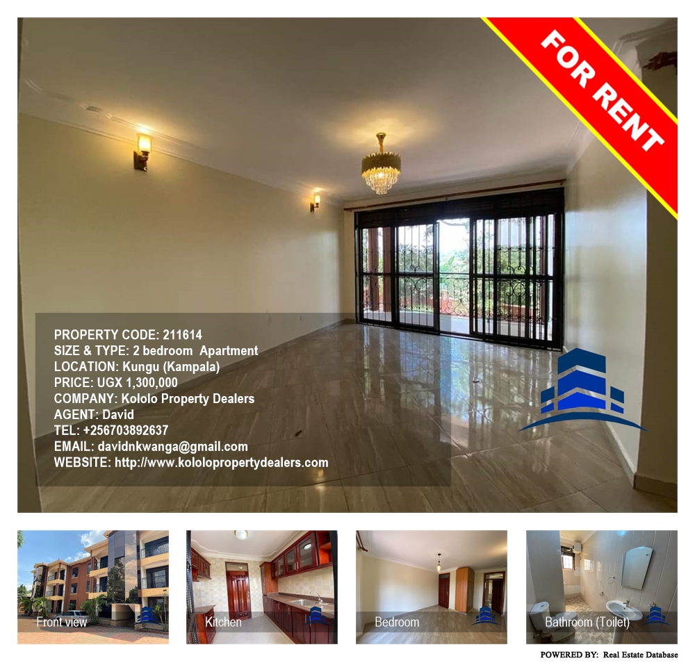 2 bedroom Apartment  for rent in Kungu Kampala Uganda, code: 211614