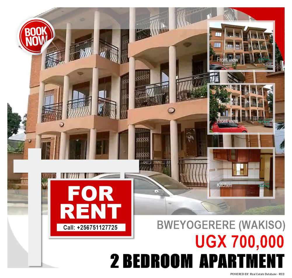 2 bedroom Apartment  for rent in Bweyogerere Wakiso Uganda, code: 211630