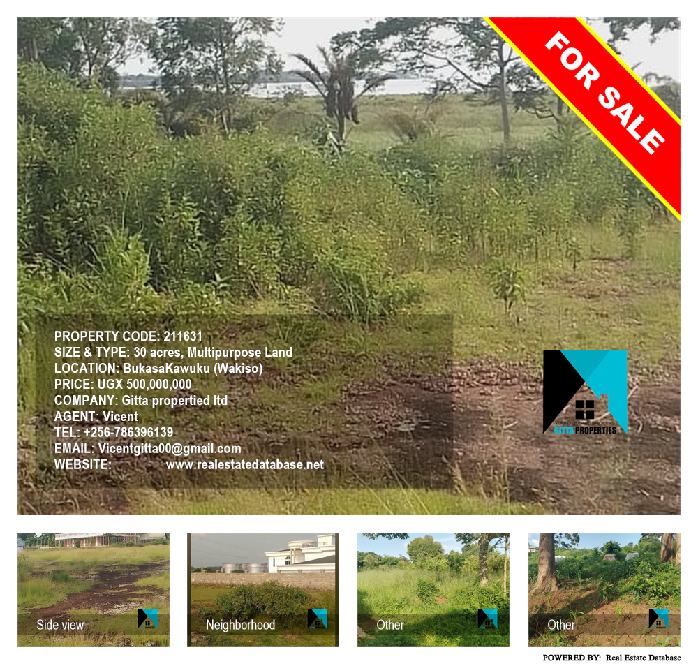 Multipurpose Land  for sale in BukasaKawuku Wakiso Uganda, code: 211631