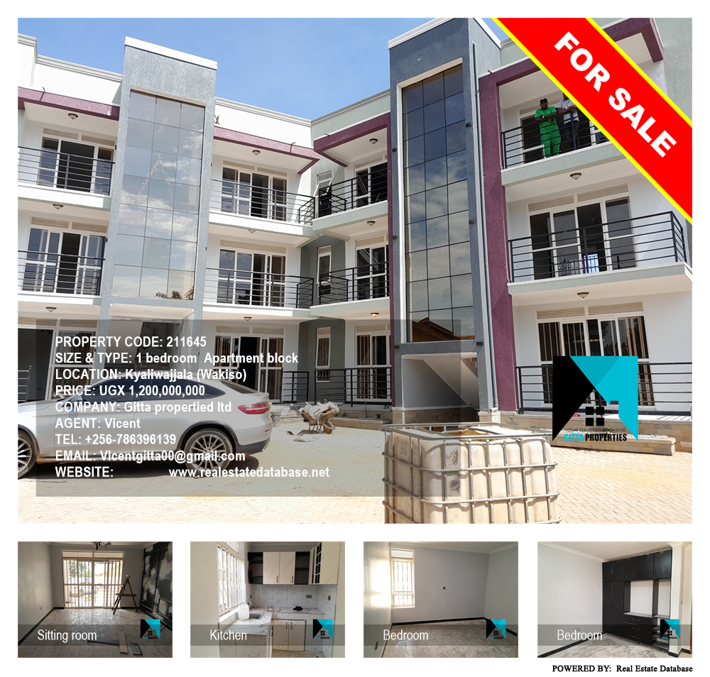 1 bedroom Apartment block  for sale in Kyaliwajjala Wakiso Uganda, code: 211645