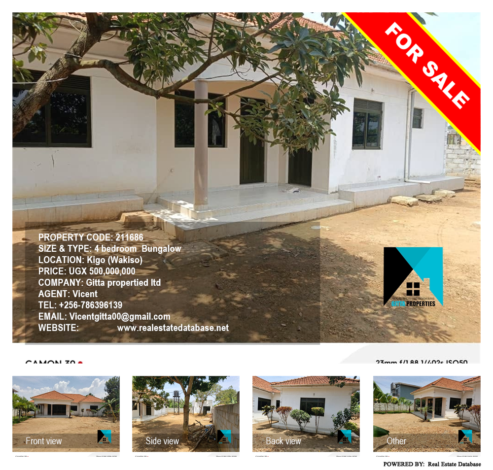 4 bedroom Bungalow  for sale in Kigo Wakiso Uganda, code: 211686