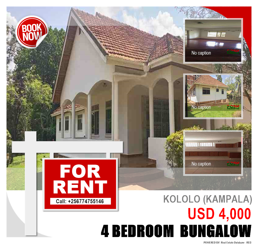 4 bedroom Bungalow  for rent in Kololo Kampala Uganda, code: 211691