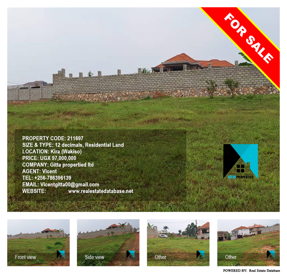 Residential Land  for sale in Kira Wakiso Uganda, code: 211697