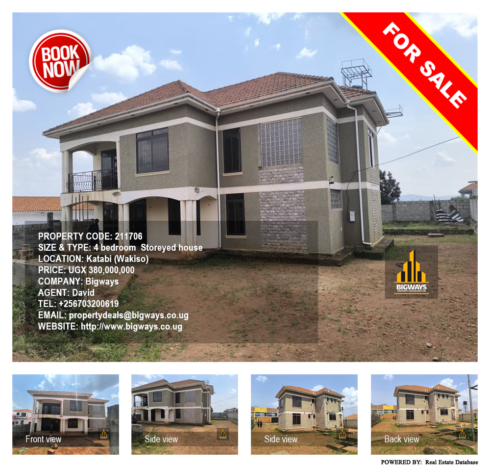 4 bedroom Storeyed house  for sale in Katabi Wakiso Uganda, code: 211706