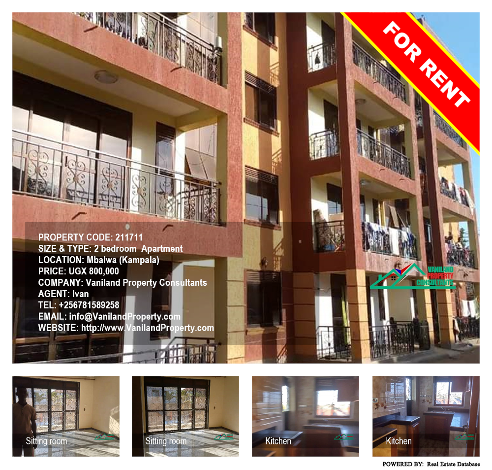 2 bedroom Apartment  for rent in Mbalwa Kampala Uganda, code: 211711