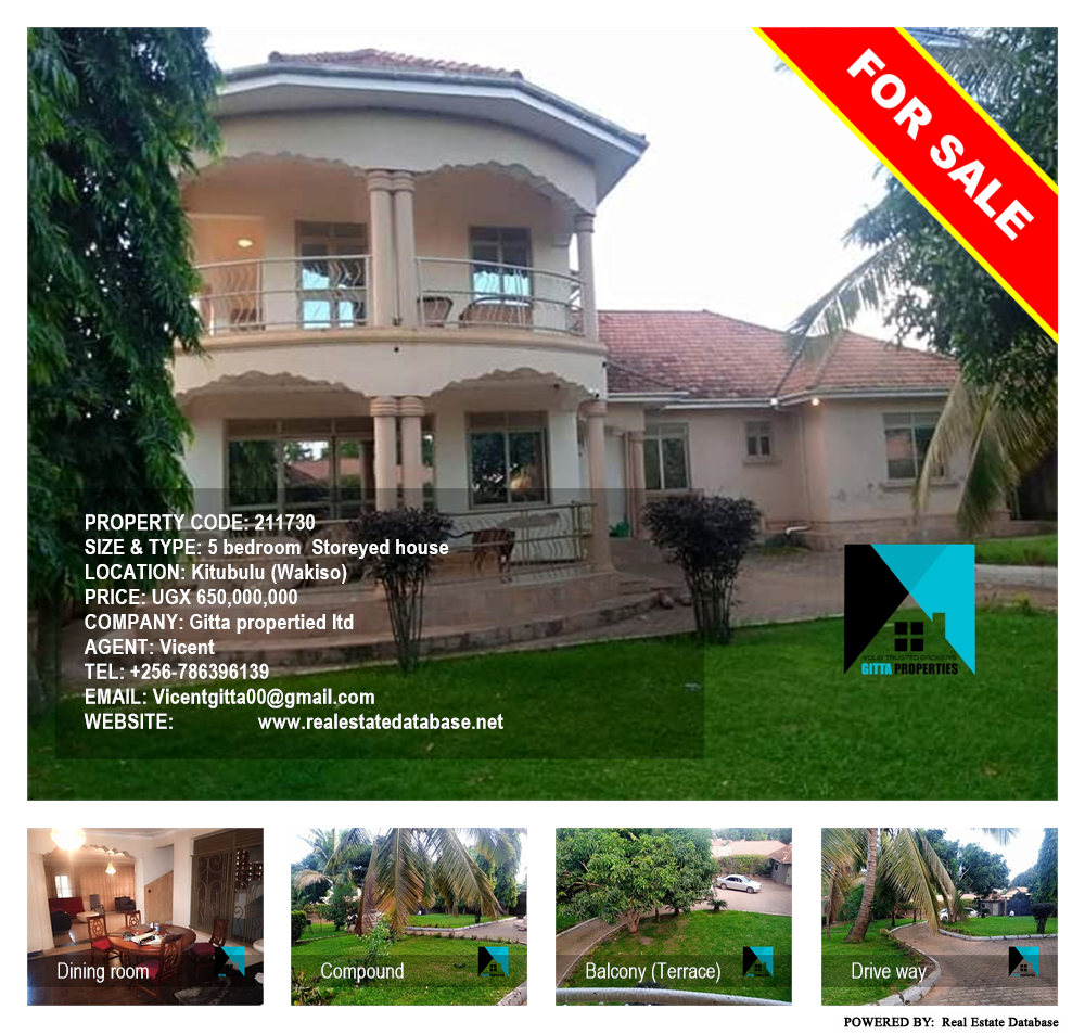 5 bedroom Storeyed house  for sale in Kitubulu Wakiso Uganda, code: 211730