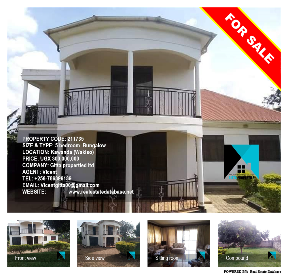 5 bedroom Bungalow  for sale in Kawanda Wakiso Uganda, code: 211735