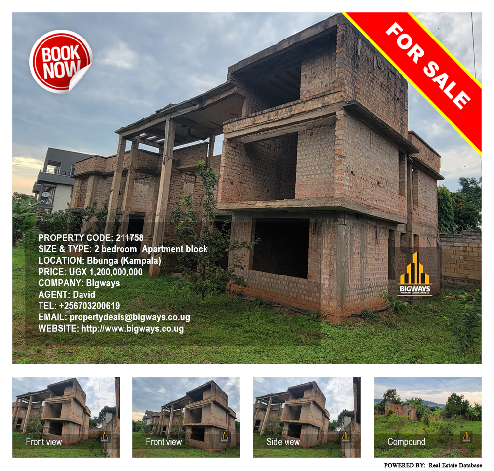 2 bedroom Apartment block  for sale in Bbunga Kampala Uganda, code: 211758