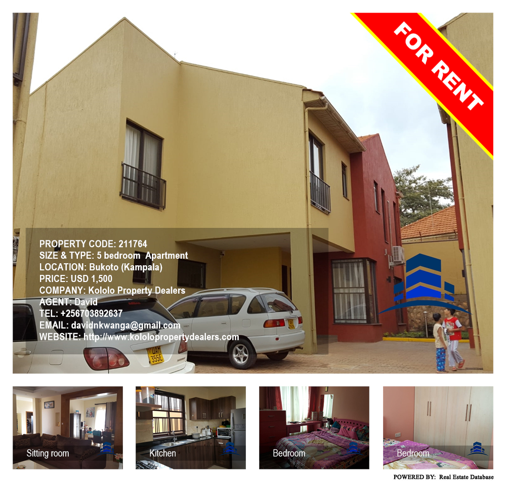 5 bedroom Apartment  for rent in Bukoto Kampala Uganda, code: 211764