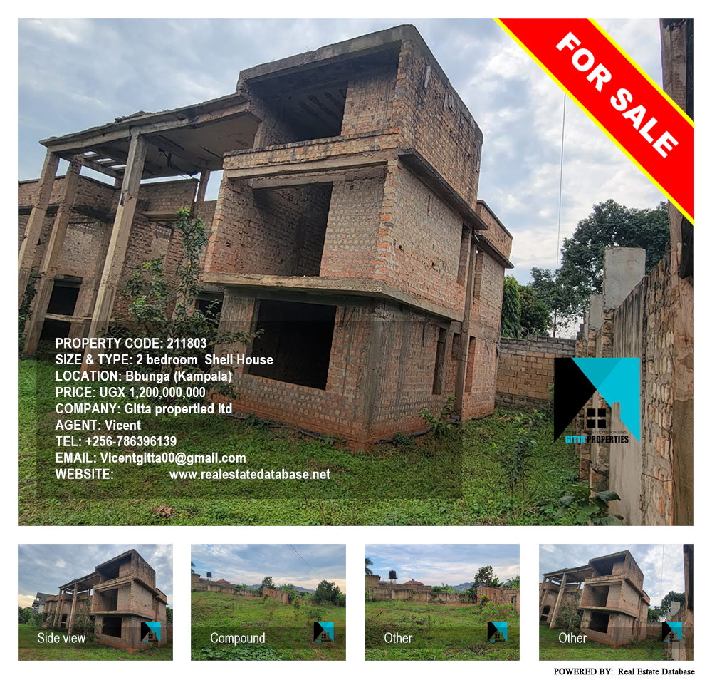 2 bedroom Shell House  for sale in Bbunga Kampala Uganda, code: 211803