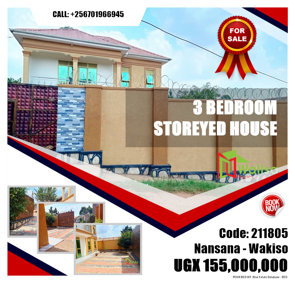 3 bedroom Storeyed house  for sale in Nansana Wakiso Uganda, code: 211805