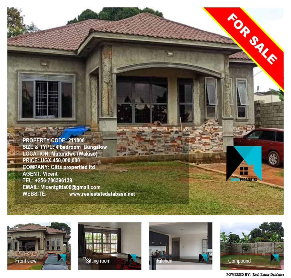 4 bedroom Bungalow  for sale in Mutundwe Wakiso Uganda, code: 211806