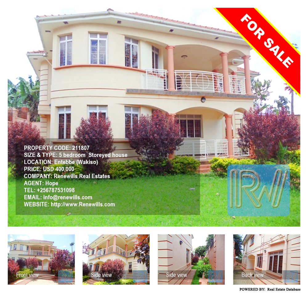 5 bedroom Storeyed house  for sale in Entebbe Wakiso Uganda, code: 211807