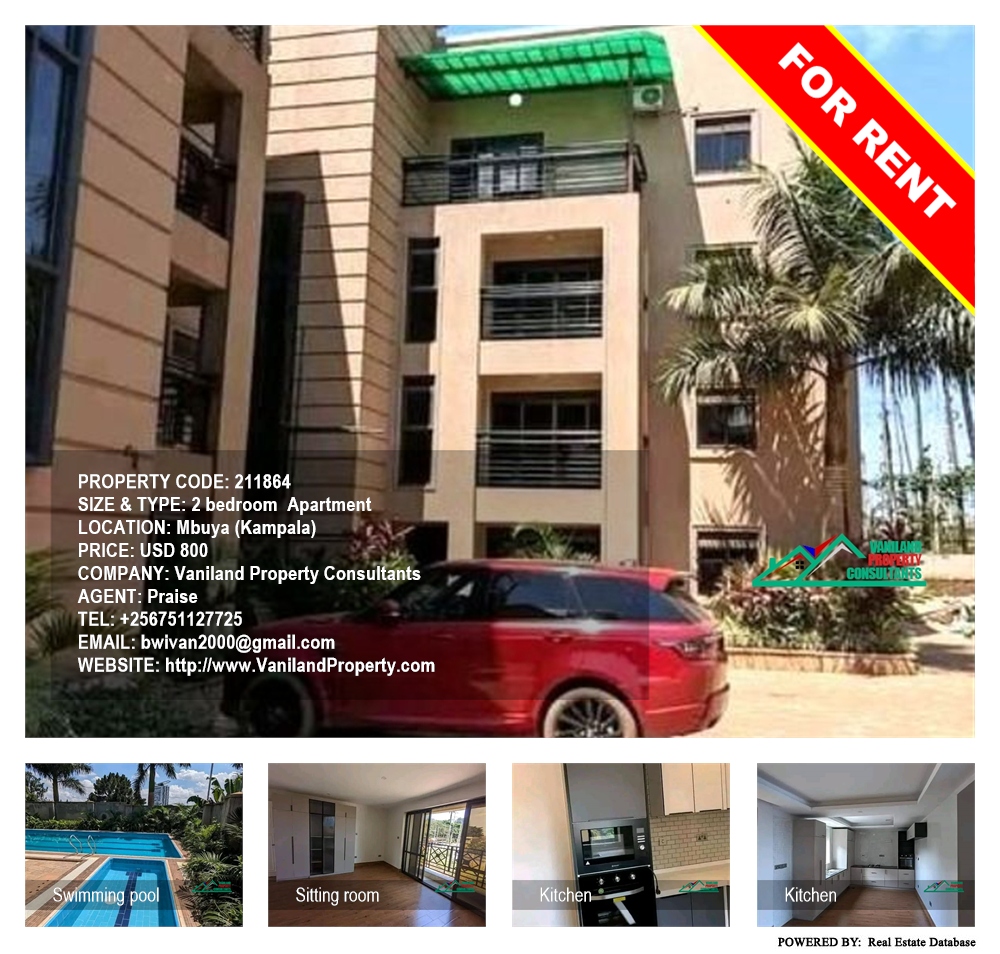 2 bedroom Apartment  for rent in Mbuya Kampala Uganda, code: 211864