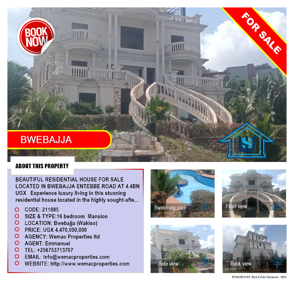 16 bedroom Mansion  for sale in Bwebajja Wakiso Uganda, code: 211885