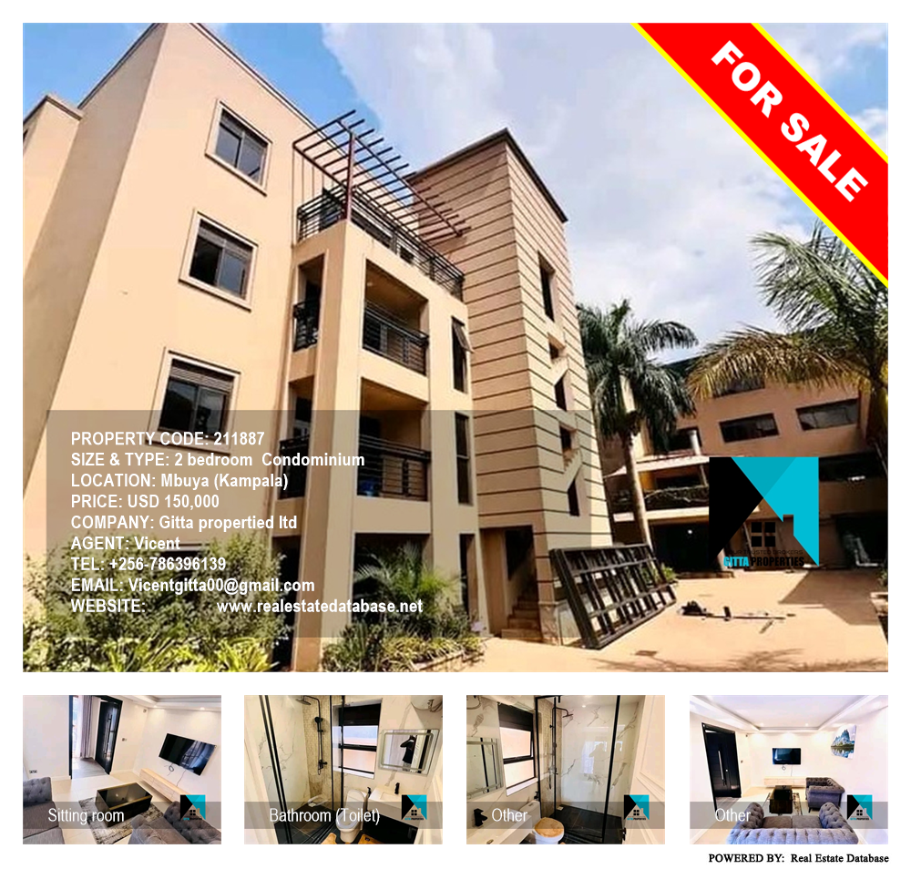 2 bedroom Condominium  for sale in Mbuya Kampala Uganda, code: 211887