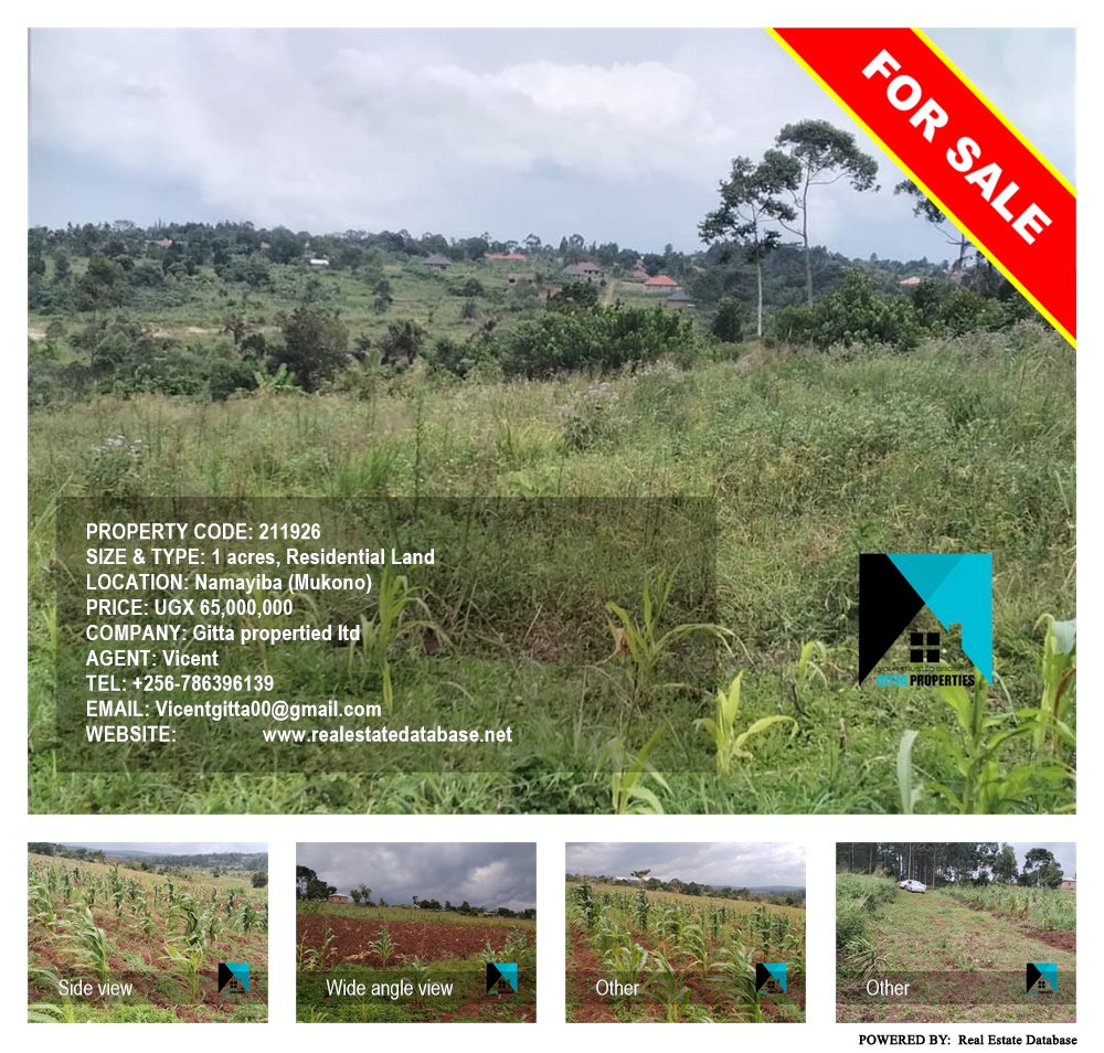 Residential Land  for sale in Namayiba Mukono Uganda, code: 211926