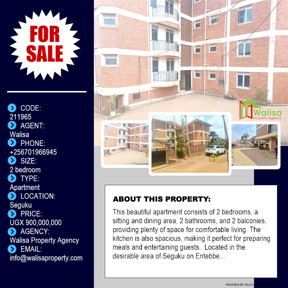 2 bedroom Apartment  for sale in Seguku Wakiso Uganda, code: 211965