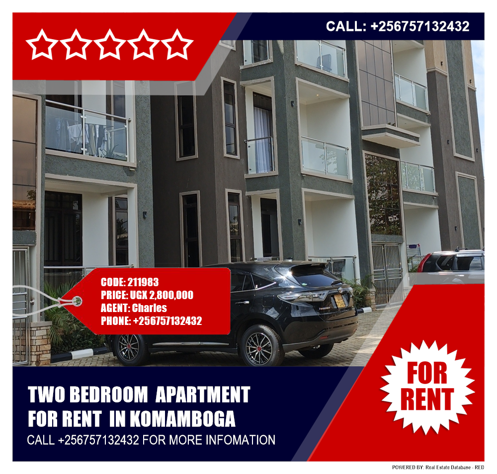 2 bedroom Apartment  for rent in Komamboga Kampala Uganda, code: 211983