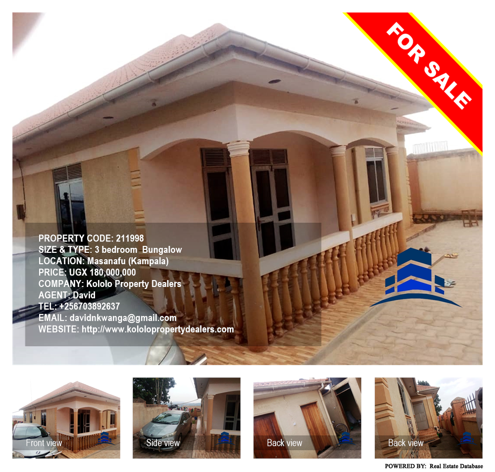 3 bedroom Bungalow  for sale in Masanafu Kampala Uganda, code: 211998