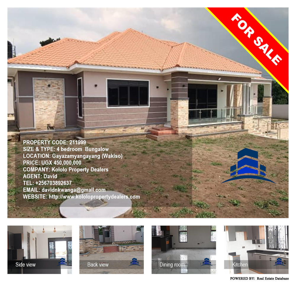 4 bedroom Bungalow  for sale in Gayazamyangayang Wakiso Uganda, code: 211999