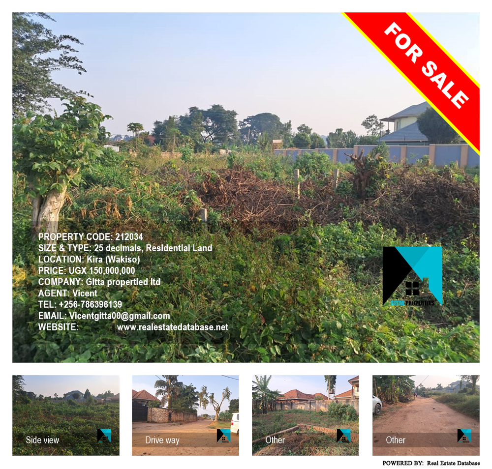 Residential Land  for sale in Kira Wakiso Uganda, code: 212034