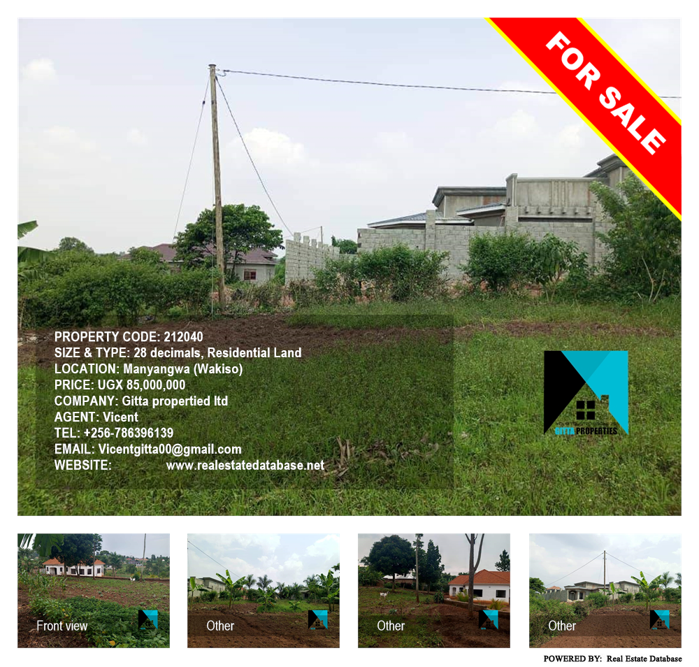 Residential Land  for sale in Manyangwa Wakiso Uganda, code: 212040