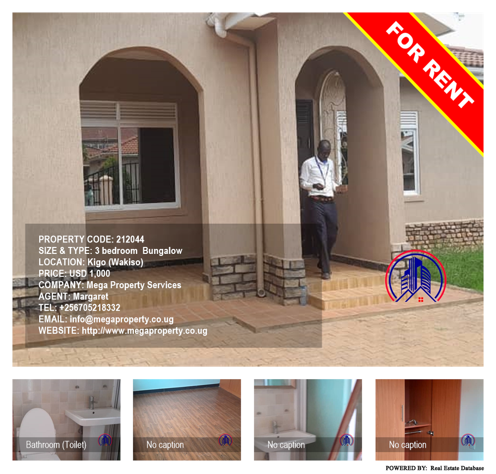 3 bedroom Bungalow  for rent in Kigo Wakiso Uganda, code: 212044