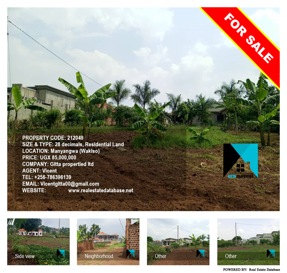 Residential Land  for sale in Manyangwa Wakiso Uganda, code: 212049