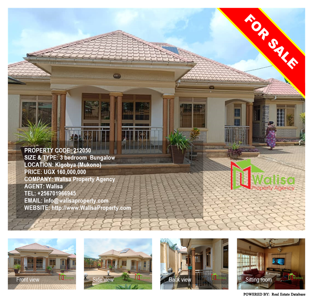 3 bedroom Bungalow  for sale in Kigobya Mukono Uganda, code: 212050