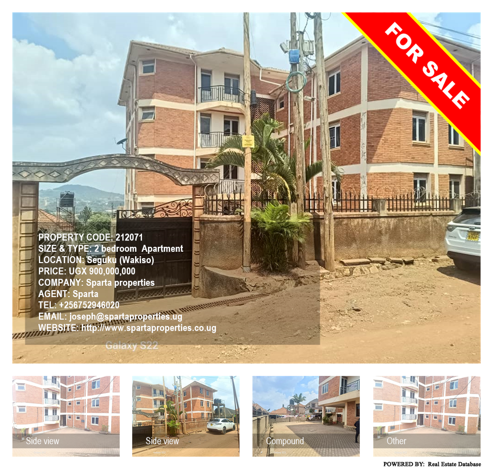 2 bedroom Apartment  for sale in Seguku Wakiso Uganda, code: 212071