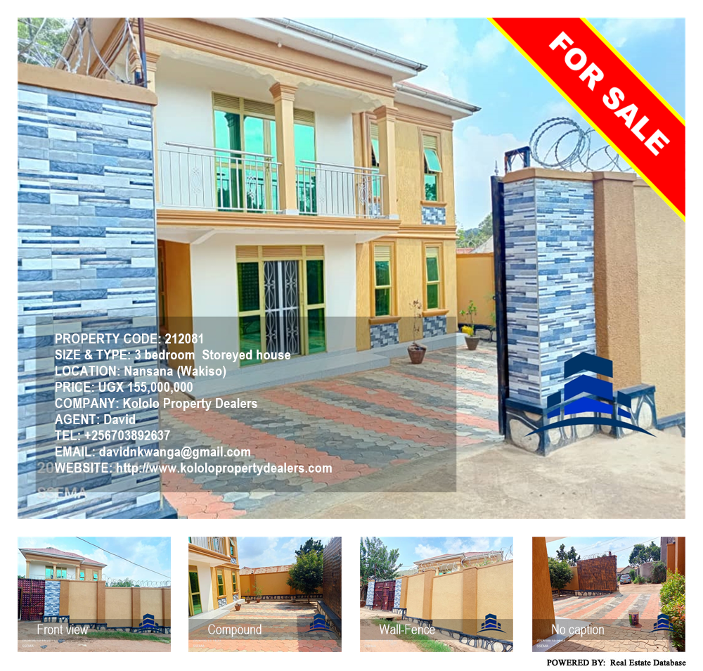 3 bedroom Storeyed house  for sale in Nansana Wakiso Uganda, code: 212081