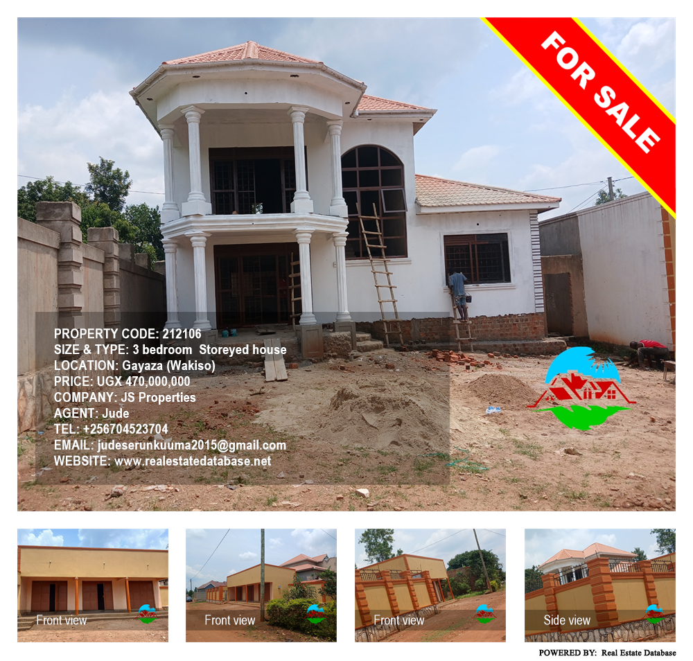 3 bedroom Storeyed house  for sale in Gayaza Wakiso Uganda, code: 212106