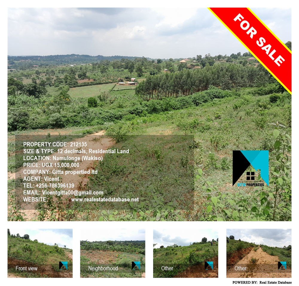 Residential Land  for sale in Namulonge Wakiso Uganda, code: 212135