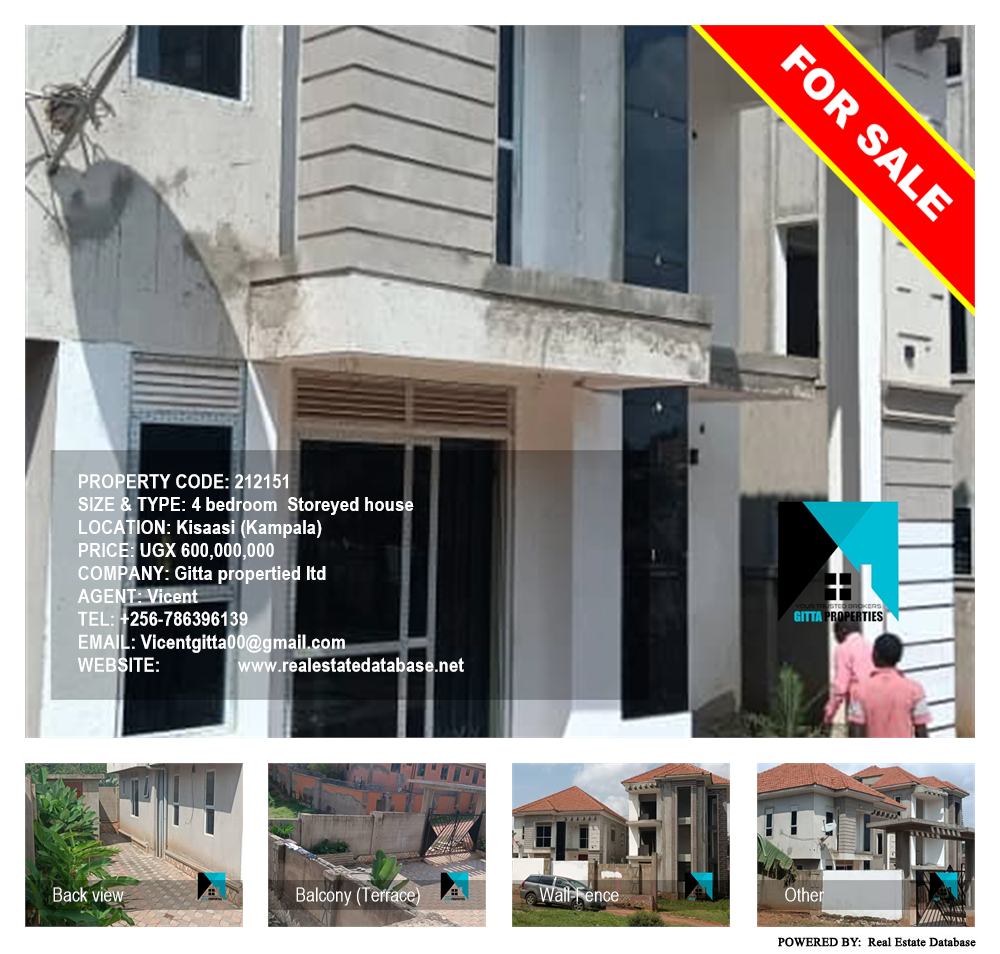 4 bedroom Storeyed house  for sale in Kisaasi Kampala Uganda, code: 212151