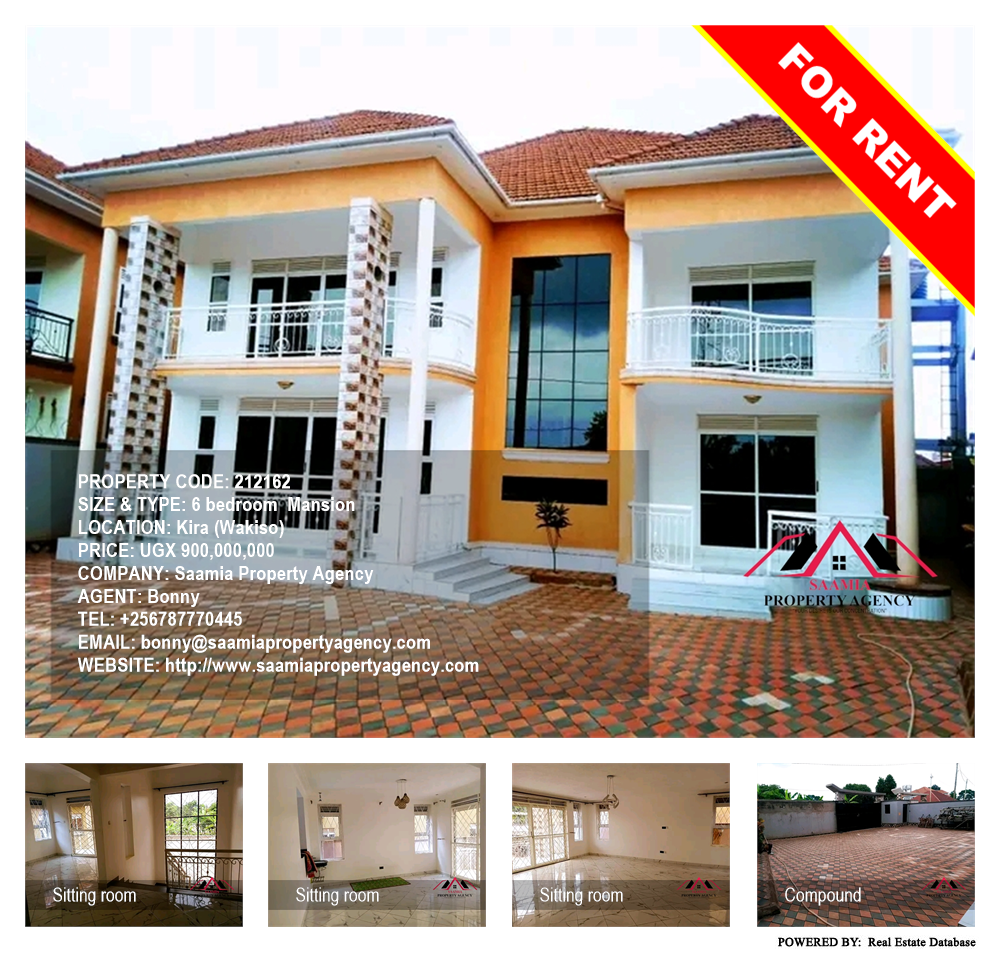 6 bedroom Mansion  for rent in Kira Wakiso Uganda, code: 212162