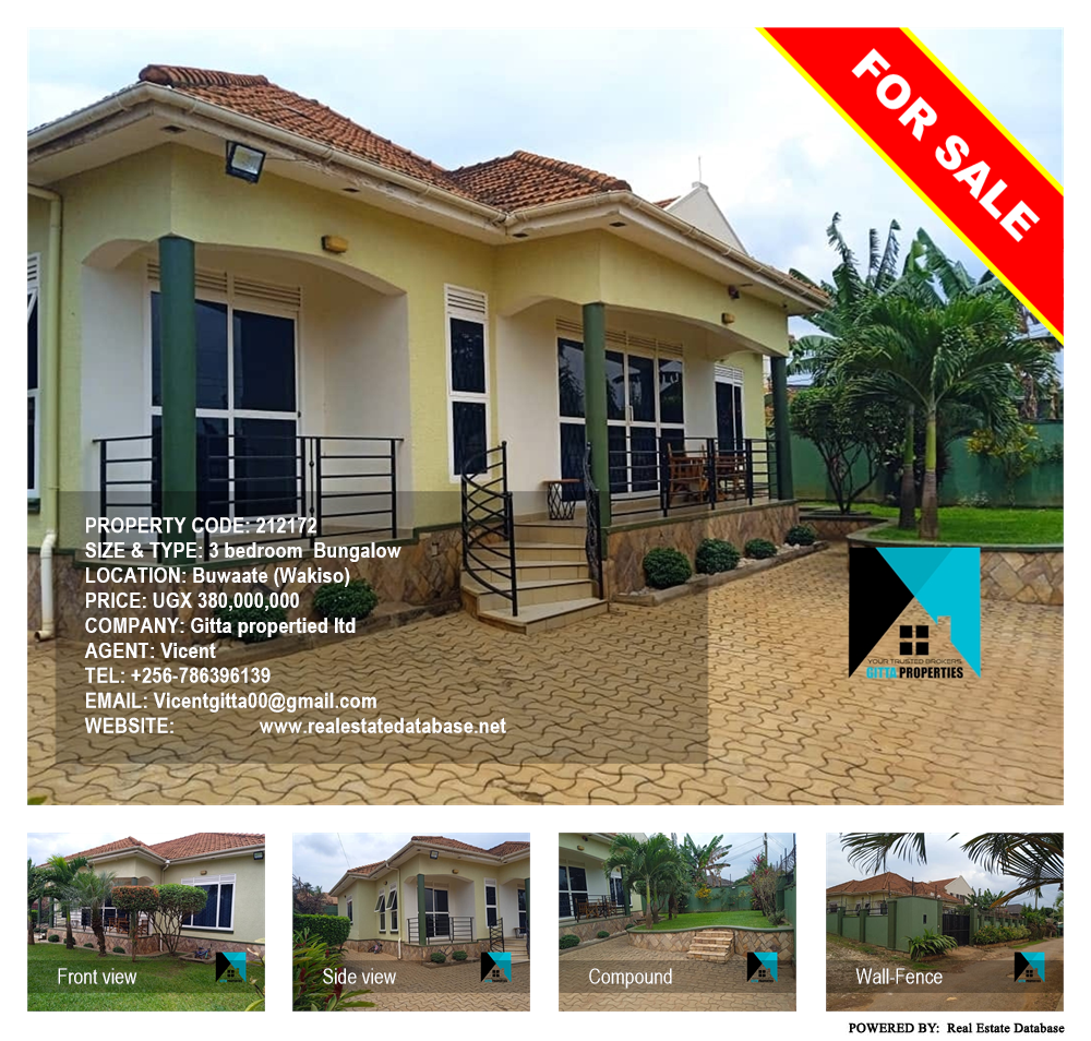 3 bedroom Bungalow  for sale in Buwaate Wakiso Uganda, code: 212172