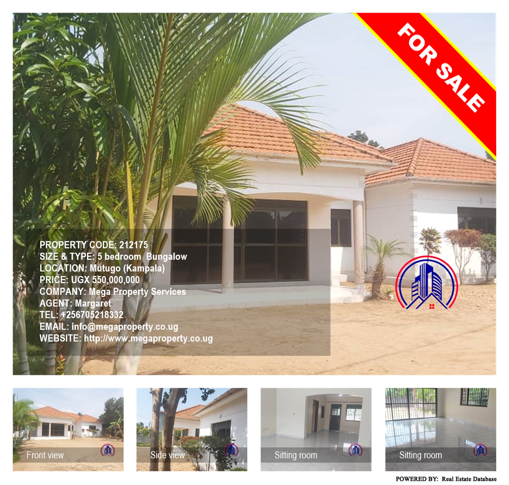 5 bedroom Bungalow  for sale in Mutugo Kampala Uganda, code: 212175