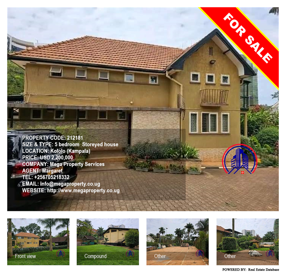 5 bedroom Storeyed house  for sale in Kololo Kampala Uganda, code: 212181