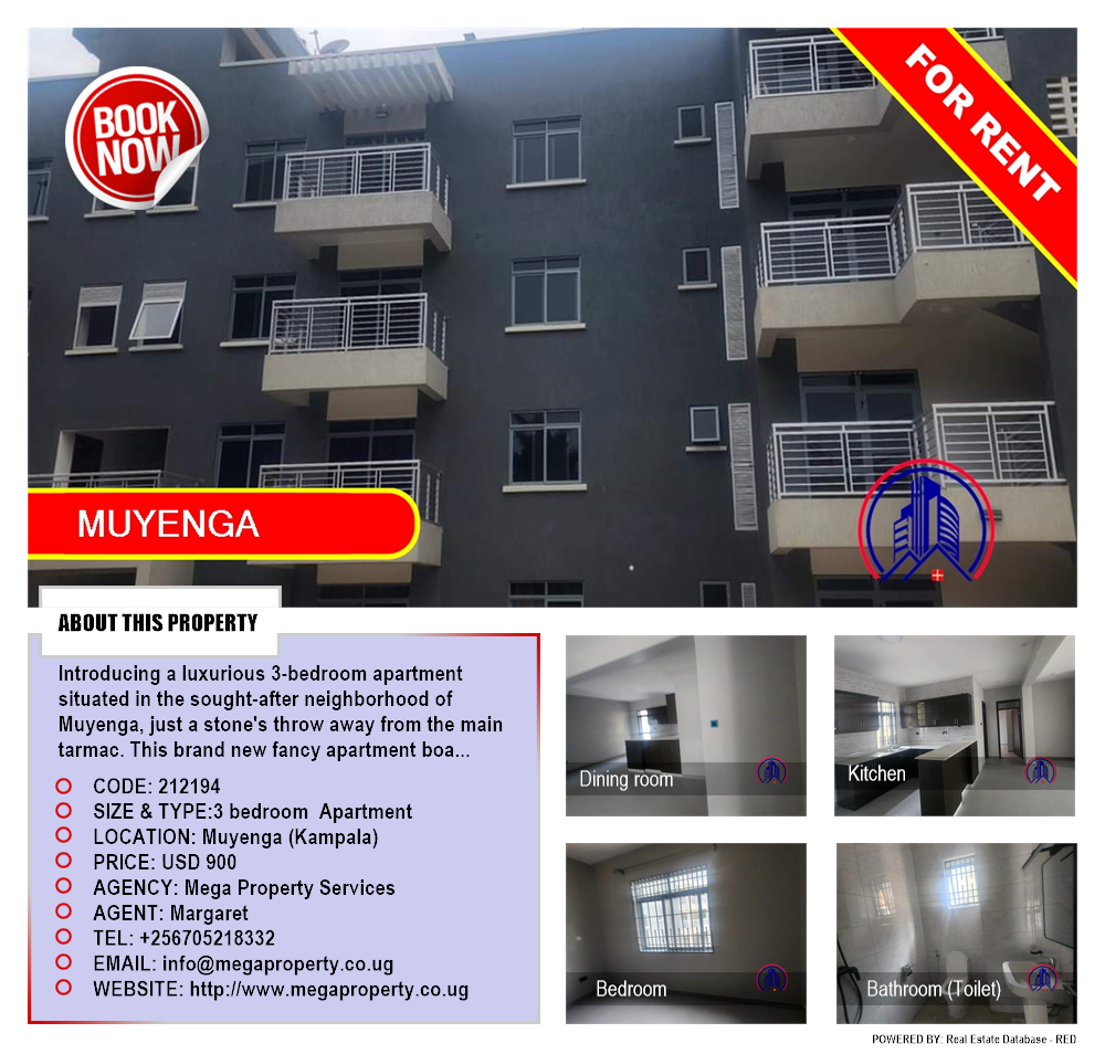 3 bedroom Apartment  for rent in Muyenga Kampala Uganda, code: 212194