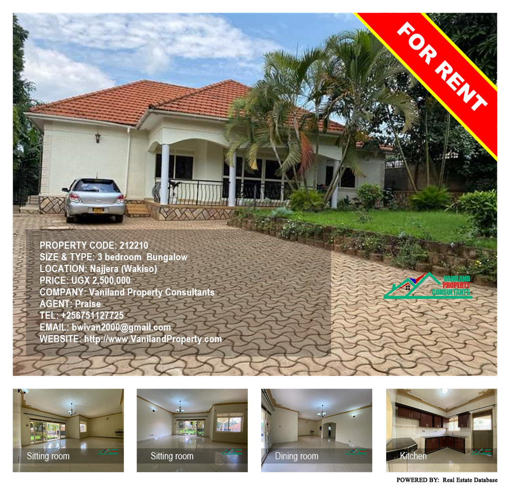 3 bedroom Bungalow  for rent in Najjera Wakiso Uganda, code: 212210