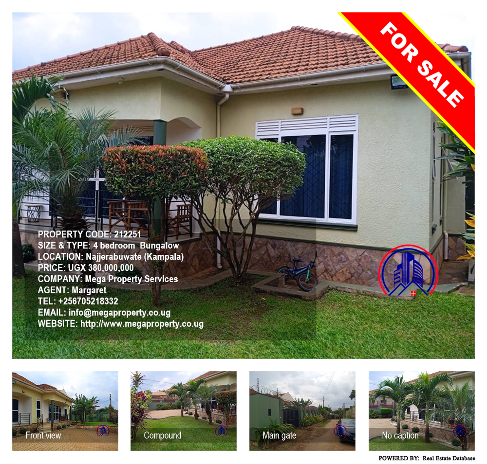 4 bedroom Bungalow  for sale in Najjerabuwate Kampala Uganda, code: 212251