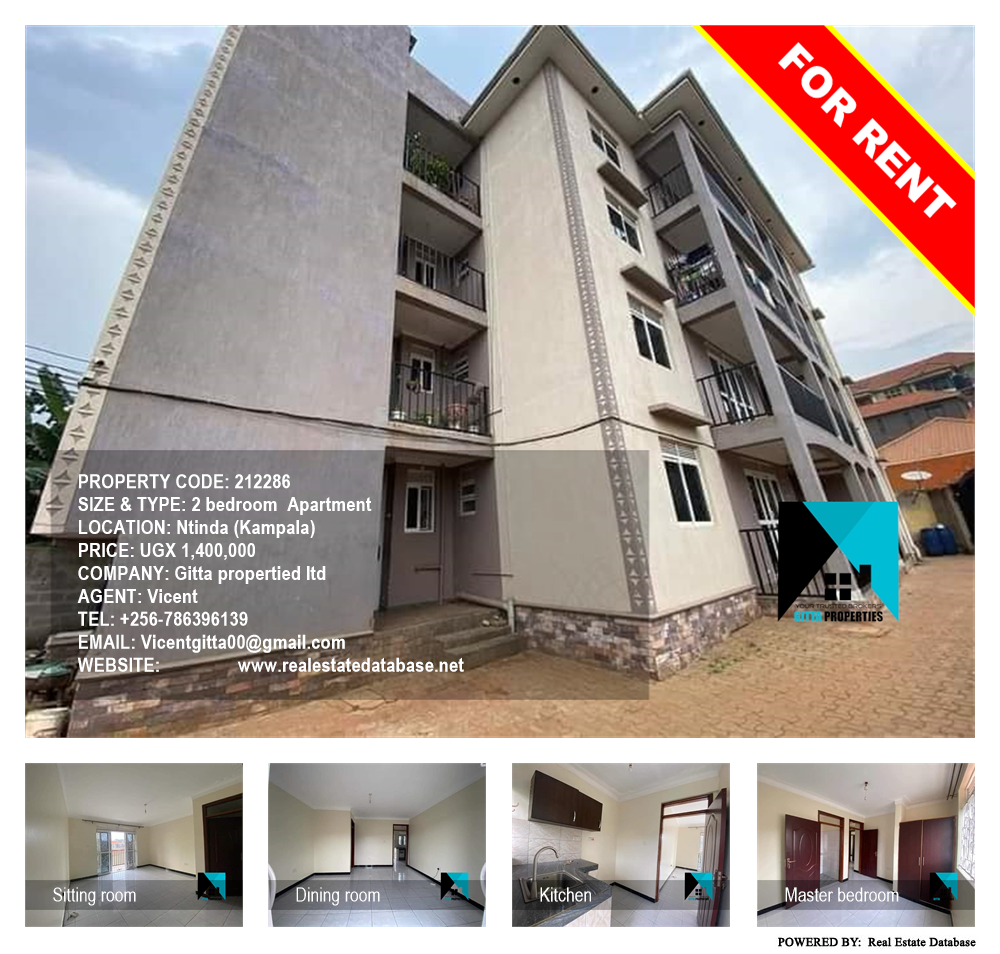 2 bedroom Apartment  for rent in Ntinda Kampala Uganda, code: 212286