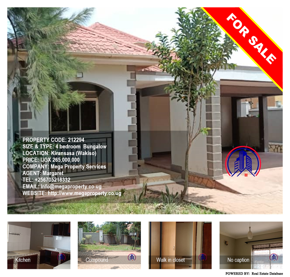 4 bedroom Bungalow  for sale in Kiransasa Wakiso Uganda, code: 212294