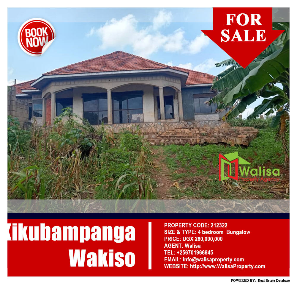 4 bedroom Bungalow  for sale in Kikubampanga Wakiso Uganda, code: 212322